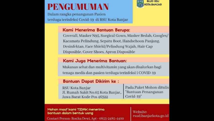 Kelangkaan Masker dan APD di RSUD Kota Banjar