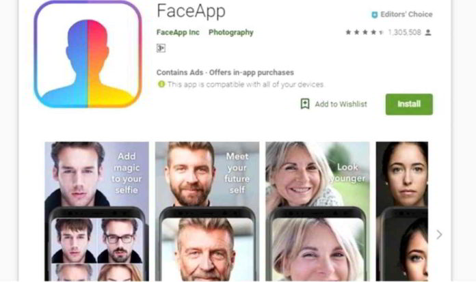 Aplikasi FaceApp. Foto: Net/Ist.