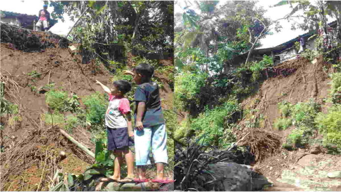 Longsor Tebing Sungai di Desa Cicapar Ciamis Ancam Rumah Warga