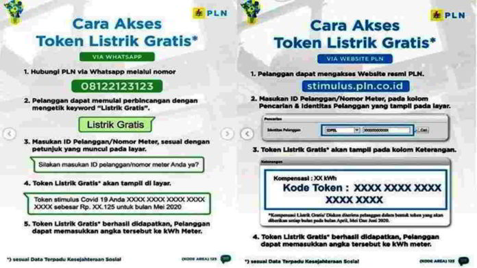 Token pulsa listrik PLN gratis Juni 2020. Foto: Net/Ist.