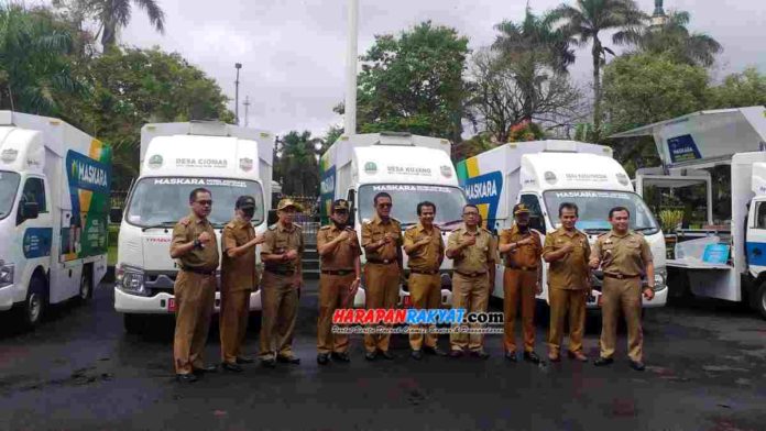 Bantuan 6 mobil Maskara diterima Pemerintah Kabupaten Ciamis dari Gubernur Jabar. Foto: Feri Ramdani/HR.