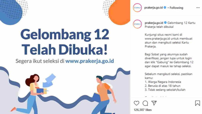 Pendaftaran Prakerja Gelombang 12 Dibuka, Kuota 600 Ribu Peserta!