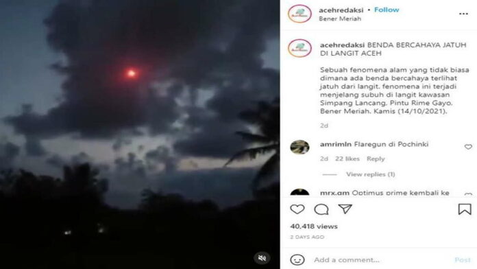 Bola Merah di Langit Aceh, Viral! Ini Penjelasan BMKG