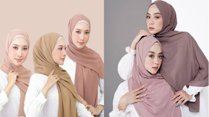 Pashmina Bahan Ceruti yang Flowy Membuat Tampilan Cantik Trendy