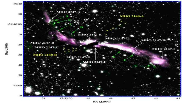 MHO 2147 dan MHO 1502 Stellar Jet Tertangkap Kamera Teleskop