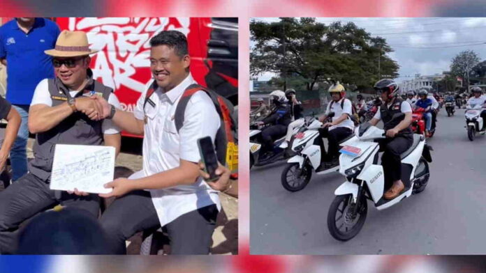 Kunjungan Ridwan Kamil ke Medan, Konvoi Motor Listrik Bersama Bobby Nasution