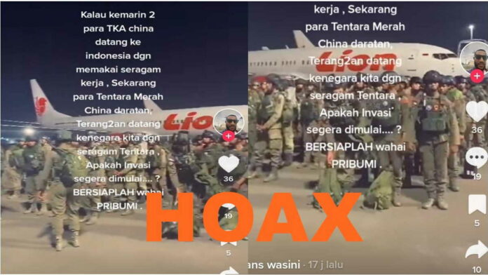 Parah, Sejumlah Akun Tiktok Sebar Info Hoax, Sebut Tentara China Disambut Polisi di Bandara