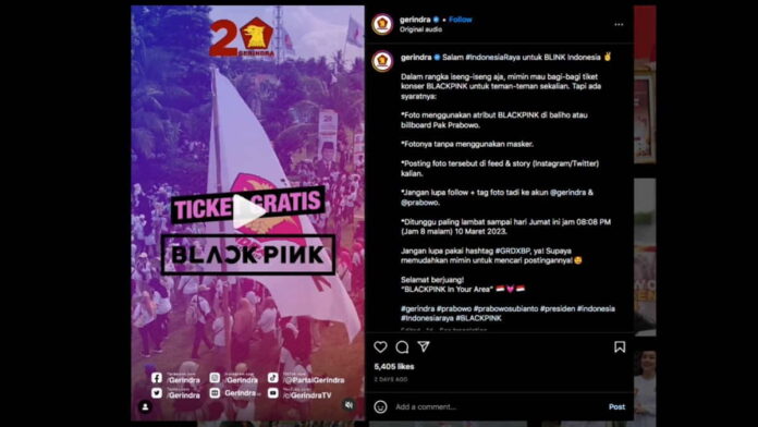 Giveaway Tiket Blackpink Gerindra