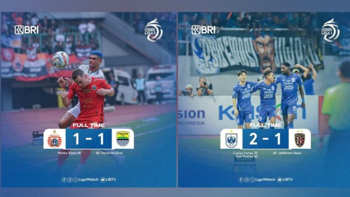 BRI Liga 1 Indonesia Persija vs Persib Imbang, Bali United Tumbang di Kandang PSIS