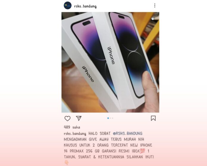 akun Instagram RSHS Bandung diretas