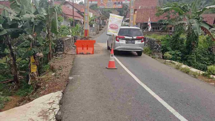 Jembatan Ambles di Bangbayang Ciamis Akhirnya Diperbaiki