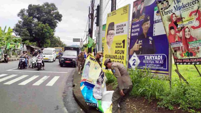 Ratusan APK Melanggar K3 di Kota Banjar Akhirnya Ditertibkan