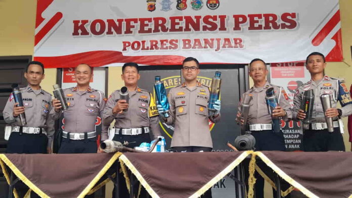 Polisi tindak ratusan pengendara yang gunakan knalpot brong di Kota Banjar