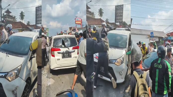 Viral Mobil Plat E Dikeroyok di Imbangara Ciamis