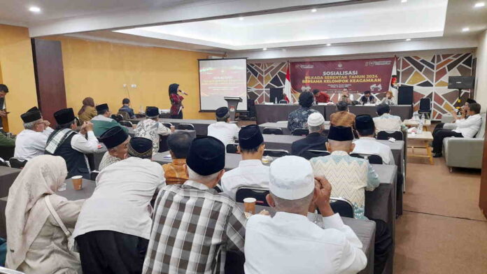 Sosialisasi Pilkada dengan tokoh agama oleh KPU Kota Banjar, di Aula Toserba Padjajaran, Minggu (18/8/2024). Foto: Sandi/HR