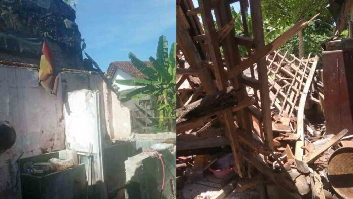 Atap Dapur Rumah Warga Banjarsari Ciamis Ambruk Diduga Dampak Gempa Bandung