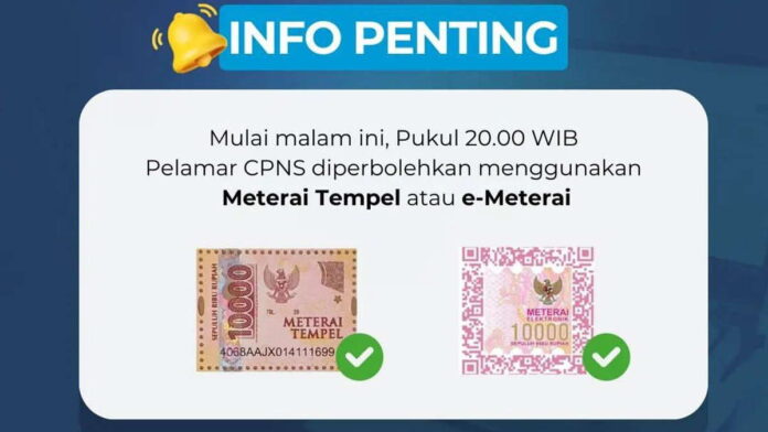 BKPSDM Ciamis Calon Pelamar CPNS Boleh Pakai Meterai Konvensional