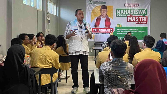 Calon Wali Kota Tri Adhianto Paparkan Visi-Misi, Mahasiswa Kota Bekasi Kompak Acungi Jempol