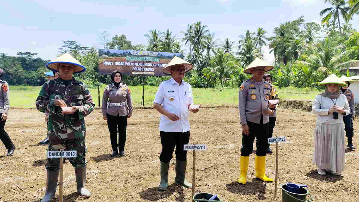 Launching Gugus Tugas Polri Dukung Ketahanan Pangan, Kapolres Ciamis: Kegiatan Ini Jangan Sekadar Formalitas