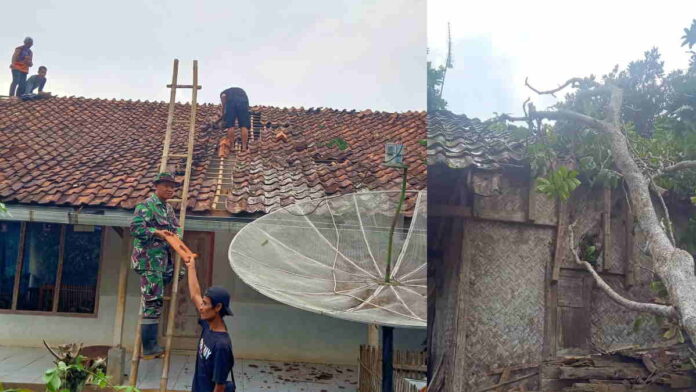 Puting Beliung Rusak 28 Rumah Warga di Dayeuhluhur Ciamis