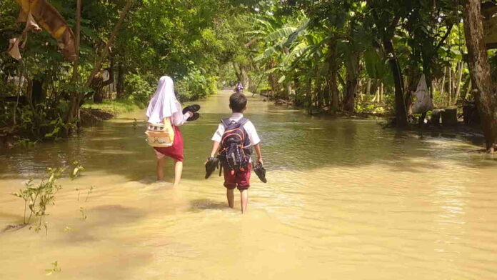 Saluran Irigasi Meluap, 2 RT di Desa Bangunsari Ciamis Terkena Banjir