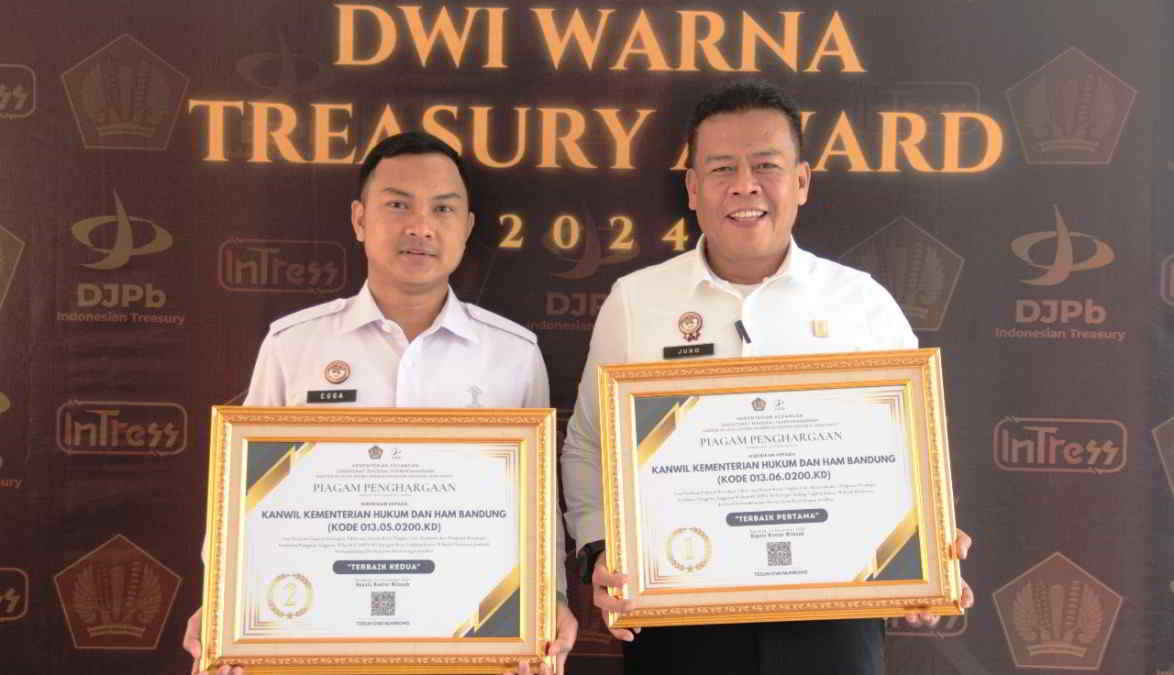 Kemenkumham Jabar Raih Penghargaan Dwi Warna Treasury Award 2024