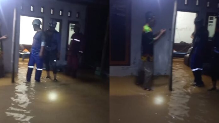 banjir rendam rumah di Lakbok Ciamis