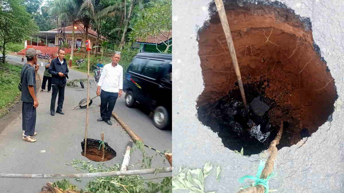 Ruas Jalan Bojong-Cimaragas Ciamis Ambles, Pengendara Diharapkan Hati-hati