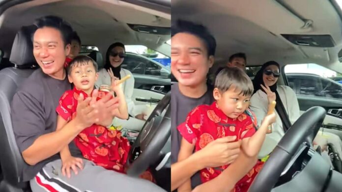 Baim Wong bersama Paula Verhoeven dan anak-anaknya