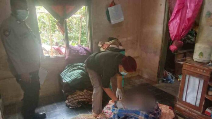 Mayat lansia di kebun