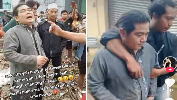 Viral Suami Santai Jualan Meski Istri dan Anak Jadi Korban Banjir Sukabumi